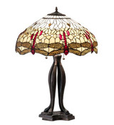 Tiffany Hanginghead Dragonfly 30 Inch High Table Lamp by Meyda Tiffany - 1096-30TL