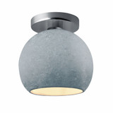 Radiance 1 Light Medium Globe Concrete Semi Flush Mount by Justice Design - CER-6353-CONC