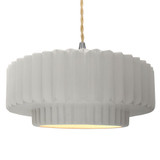 Radiance 1 Light Tier Pleated Pendant 6 X 16.25 Inch Wide by Justice Design - CER-6555