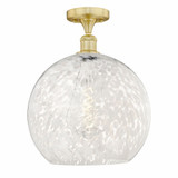 White Mouchette 1 Light 13.75 Inch Wide Semi Flush Mount by Innovations - 616-1F-G1216-14