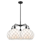 Farmhouse Rope 5 Light Stem Hung Chandelier 28.5 Inch Wide by Innovations - 516-5CR-G12-10R