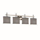 Textile Union 4 Light Oval Gray Vanity Light by Justice Design - FAB-8414-30-GRAY