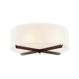 Acryluxe Crossbar 3 Light 18 Inch Wide Flush Mount by Justice Design - ACR-9523-OPAL