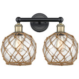 Farmhouse Rope 2 Light Bath Vanity 12.25 Inch X 17 Inch by Innovations - 616-2W-G12-8R
