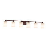 Fusion Tetra 6 Light Cylinder Opal Glass Vanity Light by Justice Design - FSN-8426-10-OPAL