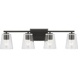 Vertex 4 Light Clear Glass Vanity Light by Progress - P300460