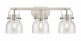 Pilaster II Bell 3 Light Bath Vanity 26.5 Inch Wide by Innovations - 423-3W-G412-6