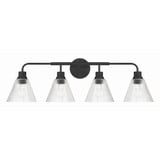 Pleated 4 Light Bath Vanity 10.75 Inch Tall and 34 Inch Wide by Craftmade - 61104