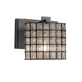Wire Glass Era 1 Grid with Clear Bubble Wall Sconce by Justice Design - WGL-8447-30-GRCB