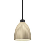 Porcelina Impala 1 Light Curved Pendant 21.5 Inch Tall by Justice Design - PNA-8844