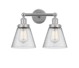Cone 2 Light Plated Smoke Vanity Light by Innovations - 616-2W-G6