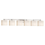 Fusion Regency 6 Light Rectangle Opal Glass Vanity Light by Justice Design - FSN-8436-55-OPAL