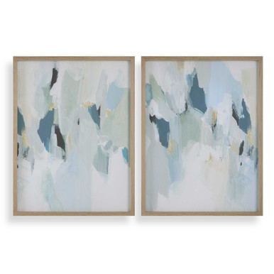 Seabreeze 41.5 Inch Abstract Framed Canvas Print (Set of 2) by Uttermost - 32282