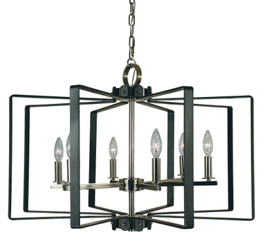 Camille 6 Light Large Chandelier by Framburg - 3055PN_MBLACK