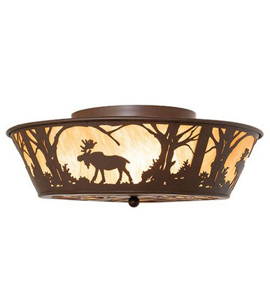 Moose at Dawn 4 Light Flush Mount 8 x 23 In by Meyda Tiffany - 264273