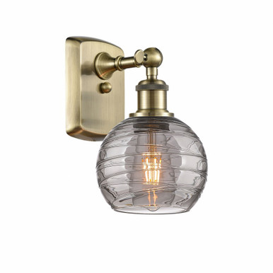 Athens Deco Swirl 1 Light Wall Sconce 11 Inch tall by Innovations - 516-1W-AB-G1213-6SM