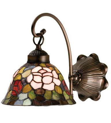 Tiffany Rosebush 1 Light Wall Sconce 10 Inch Tall by Meyda Tiffany - 18708