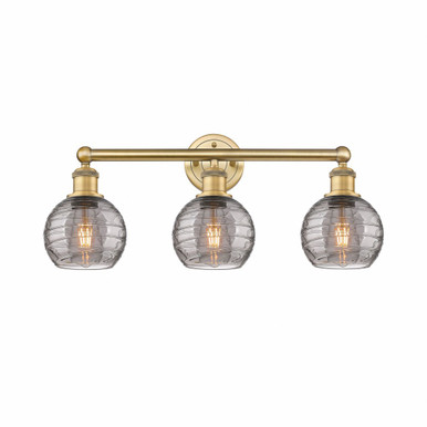 Athens Deco Swirl 3 Light Bath Vanity 10.38 InchX23.88 Inch by Innovations - 616-3W-BB-G1213-6SM