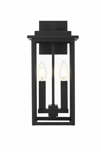 Kaysen 2 Light Outdoor Wall Sconce 15 Inch Tall and 7 Inch Wide by Elegant - OD501W15BK