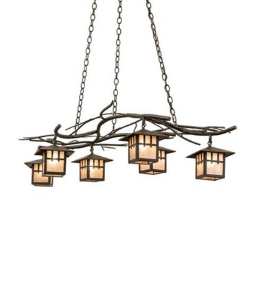 Winter Solstice 6 Light Oblong Chandelier 65 x 36 Inch W by Meyda Tiffany - 265801