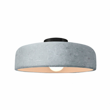 Radiance 1 Light Medium Spire Concrete Semi Flush Mount by Justice Design - CER-6343-CONC