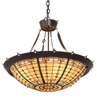 Fleur de Lite 4 Light Inverted Pendant 26 x 28 Inches by Meyda Tiffany - 19021