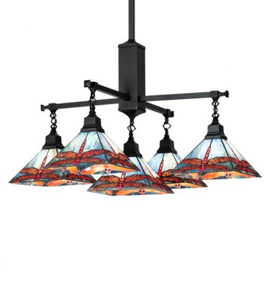 Prairie Dragonfly 5 Light Chandelier 44 x 51 Inches Wide by Meyda Tiffany - 230380