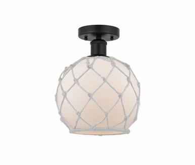 Farmhouse Rope 1 Light 8 Inch Wide Semi Flush Mount by Innovations - 616-1F-G12-8R
