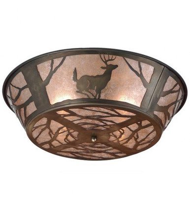 Deer on the Loose 4 Light Flush Mount 8 x 22 In by Meyda Tiffany - 51233