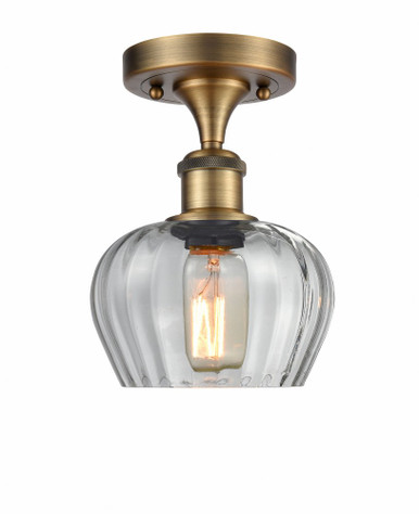 Fenton 1 Light Semi Flush Mount 8.75 Inch and 6.5 Inch Wide by Innovations - 516-1C-BB-G92