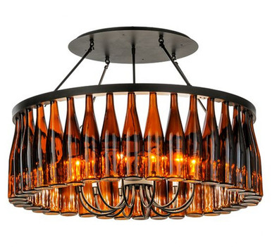 Tuscan VWineyard Estate 12 Light Wine Bottle Chandelier 27 x 38 by Meyda - 145354