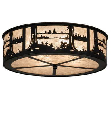 Quiet Pond 4 Light Flush Mount 8 x 22 In by Meyda Tiffany 237711 - 237711