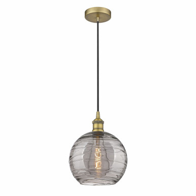 Athens Deco Swirl 1 Light Cord Down Mini Pendant 11.63 X 10 by Innovations - 616-1P-BB-G1213-10SM