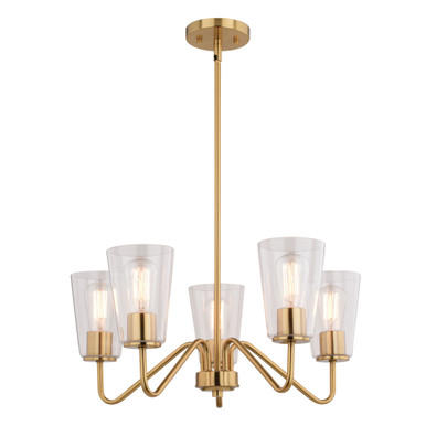 Beverly 5 Light Chandelier 17 Inch Tall and 23 Inch Wide by Vaxcel - H0284