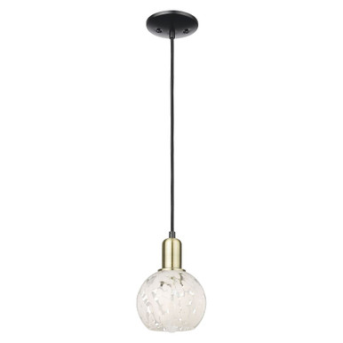White Mouchette 1 Light CordHung Mini Pendant 8.83 Inch Tall by Innovations - 716-1P-G1216-6