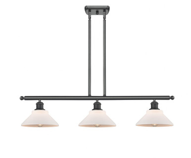 Orwell 3 Light Stem Hung Island 7.5 Inch Tall X 36 Inch Wide by Innovations - 516-3I-BK-G131
