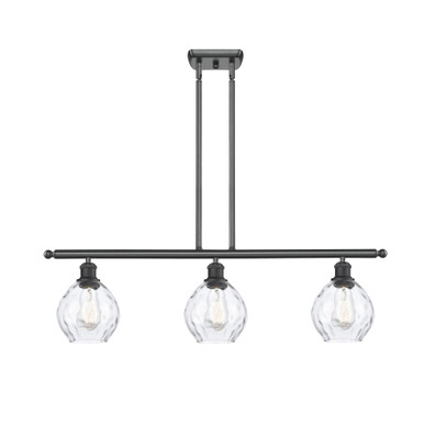 Waverly 3 Light Stem Hung Island 9 Inch Tall X 36 Inch Wide by Innovations - 516-3I-BK-G362