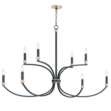 Charlton 8 Light Oversized 2 Tier Chandelier by Maxim - 11378BKAB
