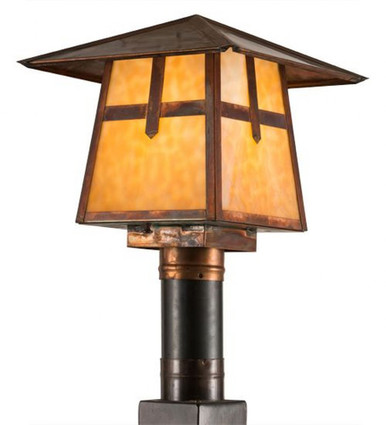Stillwater Cross Mission 1 Light Square Post Mount 13 x 17.5 In by Meyda - 54679