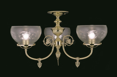 Chancery 3 Light 25 Inch Wide Flush Mount by Framburg - 7523 PB