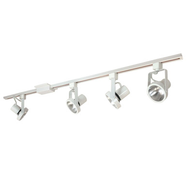 4 Light 4 Foot Track Pack with 4 Gimbal Ring PAR30 Track Head by Nora  - NTL-158-4