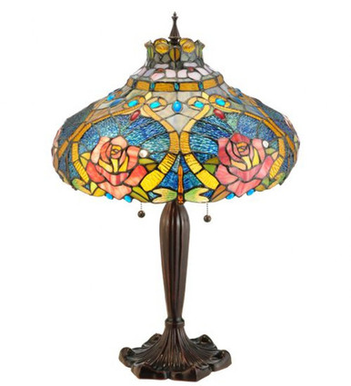 Dragonfly Rose 26 Inch H Dragonfly Rose Table Lamp by Meyda Tiffany - 138108