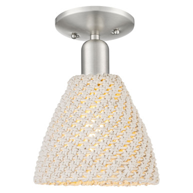 Natural Ballston Dome 1 Light Semi Flush Mount 7.5 Inch Wide by Innovations - 716-1C-NBD-75