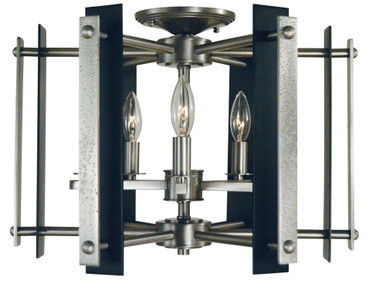 Bucolic 5 Light Metal 18 Inch Wide Semi Flush Mount by Framburg - F-L1063 BR/MBLACK