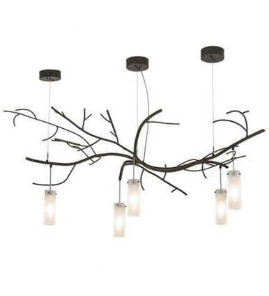 Winter Solstice Cilindro 5 Light Oblong Chandelier 28 x 36 Inch W by Meyda - 168013