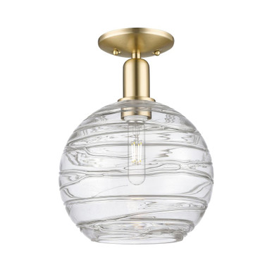Athens Deco Swirl 1Light Semi Flush Mount 13.13 InchX10 Inch by Innovations - 716-1C-G1213-10