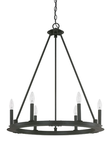 Pearson Chandelier 6 Light Black Iron by Capital - 4916BI-000