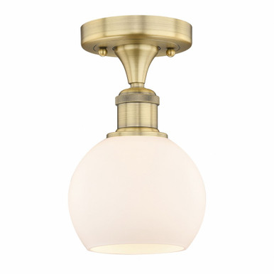 Athens 1 Light Semi Flush Mount 9.88 Inch and 5.88 Inch Wide by Innovations - 616-1F-BB-G121-6