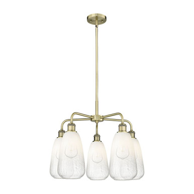 Brookhaven Almond 5Light Stem Hung Chandelier 24.5 Inch Wide by Innovations - 516-5CR-G480-6