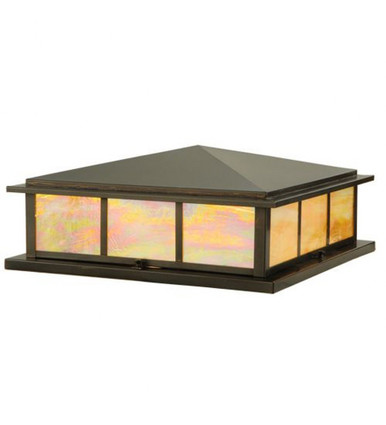Seneca Double Bar Mission 4 Light Square Outdoor Pier Mount by Meyda - 141666